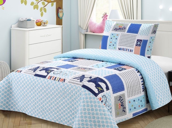 Κουβερλί Παιδικό (Σετ 2τμχ) 240 Blue DimCol Μονό 160x220cm Microfiber