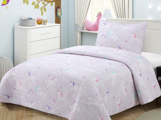 Κουβερλί Παιδικό (Σετ 2τμχ) 412 Lila DimCol Μονό 160x220cm Microfiber