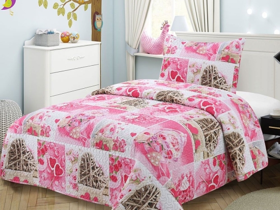 Κουβερλί Παιδικό (Σετ 2τμχ) 418 Pink DimCol Μονό 160x220cm Microfiber