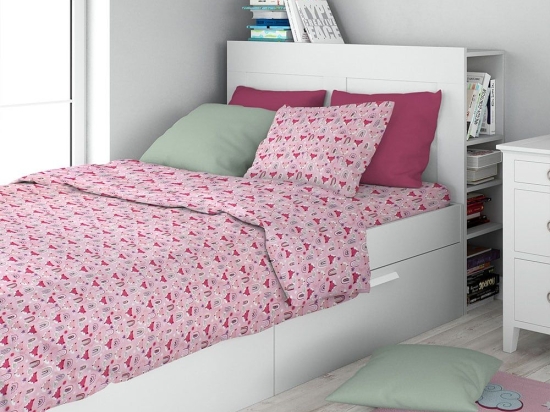 Μαξιλαροθήκη Παιδική Fox 525 Pink DimCol 50Χ70 100% Βαμβάκι