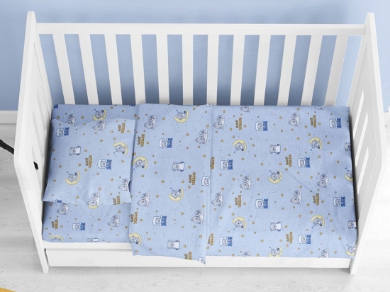 Σεντόνια Βρεφικά Sweet Dreams (Σετ 3τμχ) 551 Sky Blue DimCol Κούνιας 120x160cm 100% Βαμβάκι