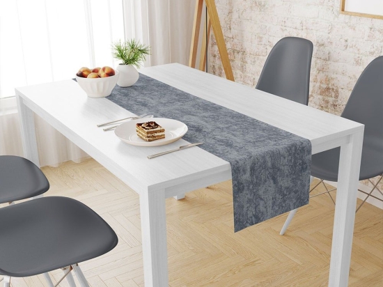 Τραβέρσα Αλέκιαστη Panama Shadow Dark Grey DimCol 40 Χ 180 40x180cm Βαμβάκι-Πολυέστερ