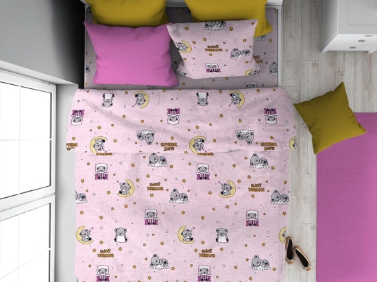 Σεντόνια Παιδικά Sweet Dreams (Σετ 2τμχ) 550 Pink DimCol Μονό 160x240cm 100% Βαμβάκι