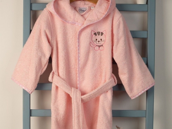 Μπουρνούζι Βρεφικό Με Κέντημα Kitty 136 Pink DimCol