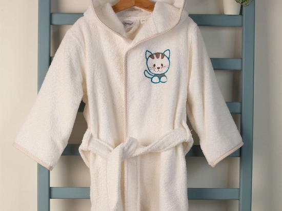 Μπουρνούζι Βρεφικό Με Κέντημα Kitty 137 White DimCol