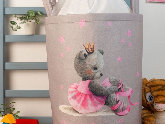 Καλάθι Αποθήκευσης Παιδικό Ballerina 105 50X30X45cm Grey DimCol Πολυέστερ