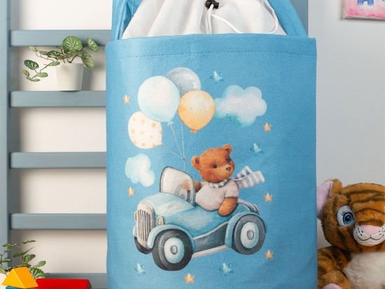 Καλάθι Αποθήκευσης Παιδικό Cute Driver 58 50X30X45cm Blue DimCol Πολυέστερ