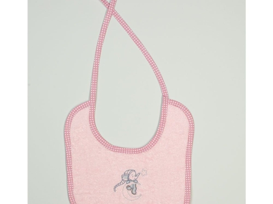 Σαλιάρα Με Κέντημα Dreaming Elephant 167 Pink DimCol 25x25cm 100% Βαμβάκι