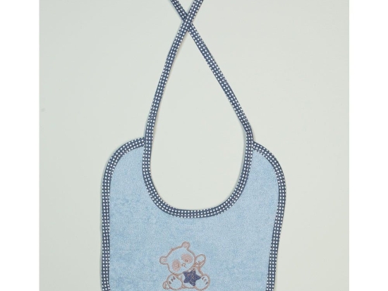 Σαλιάρα Με Κέντημα Star Bear 151 Ciel DimCol 25x25cm 100% Βαμβάκι