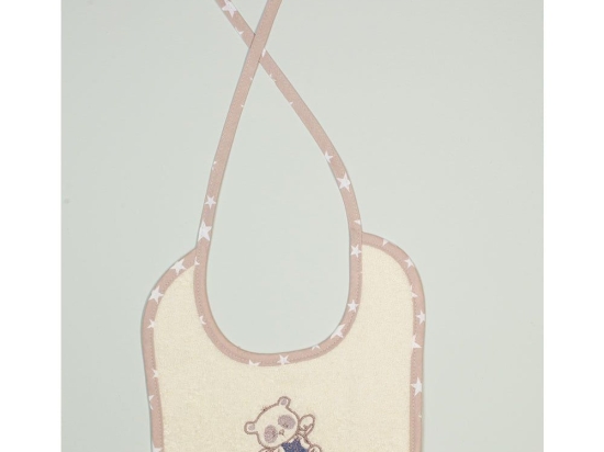 Σαλιάρα Με Κέντημα Star Bear 153 Ecru DimCol 25x25cm 100% Βαμβάκι
