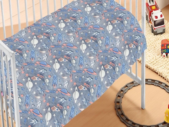 Κουβέρτα Βρεφική Galaxy Fleece Φωσφοριζέ Multi DimCol Αγκαλιάς 70x110cm Πολυέστερ