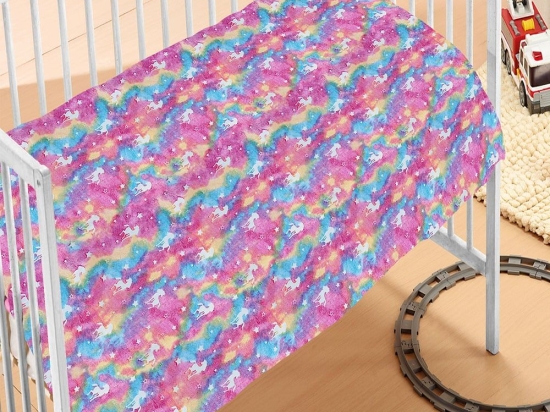 Κουβέρτα Βρεφική Unicorn Fleece Φωσφοριζέ Multi DimCol Κούνιας 110x140cm Πολυέστερ