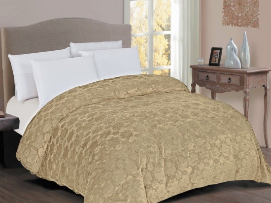 Κουβερτοπάπλωμα 1830 Γούνα-Sherpa 730gsm Beige DimCol Υπέρδιπλo 220x240cm Πολυέστερ