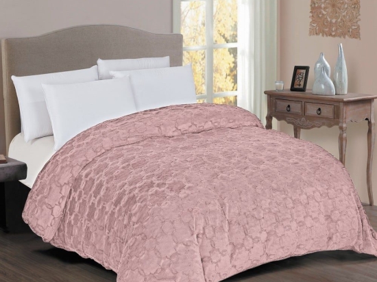 Κουβερτοπάπλωμα 1830 Γούνα-Sherpa 730gsm English Rose DimCol Μονό 160x220cm Πολυέστερ