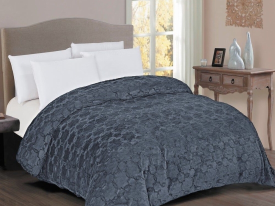 Κουβερτοπάπλωμα 1830 Γούνα-Sherpa 730gsm Grey DimCol Μονό 160x220cm Πολυέστερ