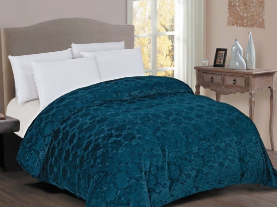 Κουβερτοπάπλωμα 1830 Γούνα-Sherpa 730gsm Petrol DimCol Μονό 160x220cm Πολυέστερ