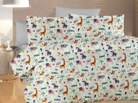Μαξιλαροθήκη Παιδική Zoo 556 White-Multi DimCol 50Χ70 100% Βαμβάκι