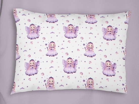 Μαξιλαροθήκη Παιδική Fairy 86 White-Lilac DimCol 35X45 100% Βαμβακερή Φανέλα