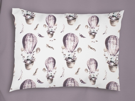 Μαξιλαροθήκη Παιδική Hot Air Balloon 78 Lilac DimCol 50Χ70 100% Βαμβακερή Φανέλα