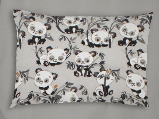 Μαξιλαροθήκη Παιδική Panda Bear 96 Grey DimCol 50Χ70 100% Βαμβακερή Φανέλα