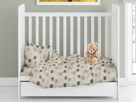 Παπλωματοθήκη Βρεφική Big Cats 27 Light Olive DimCol 120x160cm 100% Βαμβακερή Φανέλα