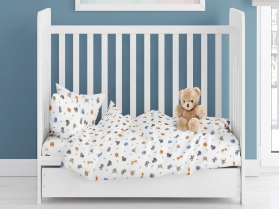 Παπλωματοθήκη Βρεφική Bebe Zoo 29 Multi DimCol 120x160cm 100% Βαμβακερή Φανέλα