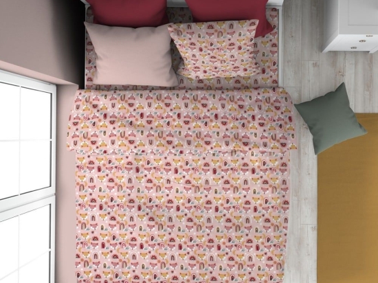 Παπλωματοθήκη Παιδική Fox 52 Coral DimCol Μονό 160x240cm 100% Βαμβακερή Φανέλα