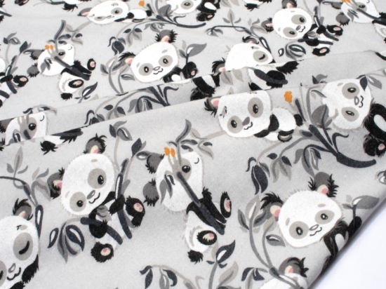 Σεντόνι Βρεφικό Panda Bear 96 Grey DimCol Λίκνου 80x110cm 100% Βαμβακερή Φανέλα