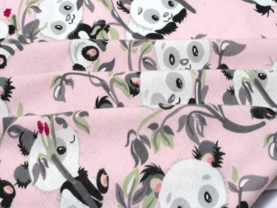 Σεντόνι Βρεφικό Panda Bear 97 Pink DimCol Λίκνου 80x110cm 100% Βαμβακερή Φανέλα