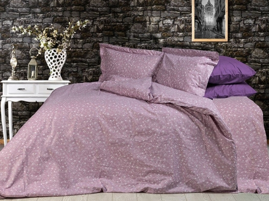 Σεντόνια Φανελένια Μυρτώ 349 (Σετ 4τμχ) Lilac DimCol Υπέρδιπλο 220x240cm 100% Βαμβακερή Φανέλα