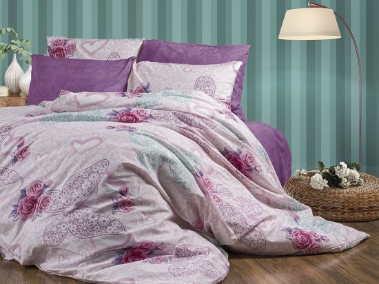 Σεντόνια Χλόη 457 (Σετ 3τμχ) Pink DimCol Μονό 160x240cm Βαμβάκι-Πολυέστερ