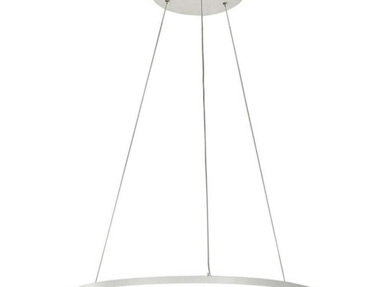 Φωτιστικό Οροφής 3508-46-102 60W Led Warm White Φ100cm 200cm White Fabas Luce Μέταλλο, Μεθακρυλικό