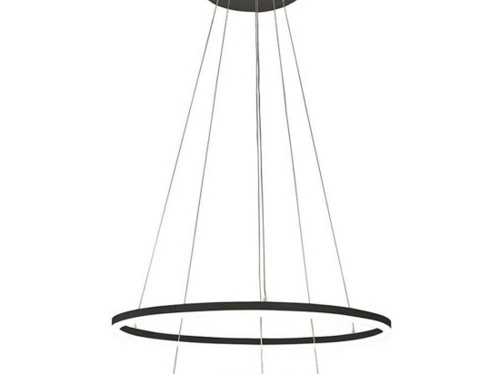 Φωτιστικό Οροφής 3508-48-101 65W Led Warm White Φ60-Φ80cm 200cm Black Fabas Luce Μέταλλο, Μεθακρυλικό