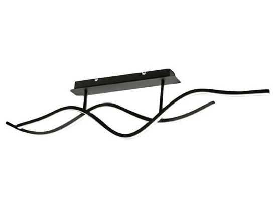 Φωτιστικό Οροφής - Πλαφονιέρα Sinuo 3666-65-101 36W Led 112x25cm Black Fabas Luce Μέταλλο, Μεθακρυλικό