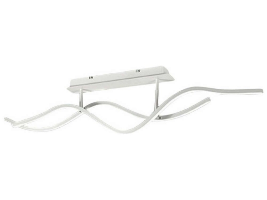 Φωτιστικό Οροφής - Πλαφονιέρα Sinuo 3666-65-102 36W Led 112x25cm White Fabas Luce Μέταλλο, Μεθακρυλικό