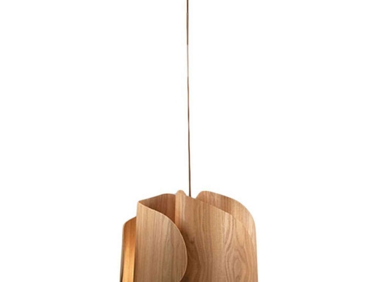 Φωτιστικό Οροφής Pevero 3672-40-132 1x40W E27 Φ42cm 200cm Natural Wood Fabas Luce Ξύλο