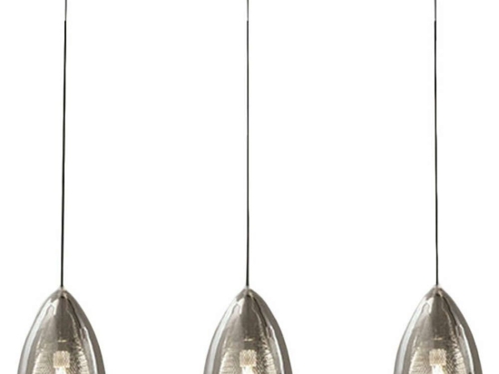 Φωτιστικό Οροφής - Ράγα Britton 3673-48-126 3x40W E27 112x200cm Fume Fabas Luce Μέταλλο,Γυαλί