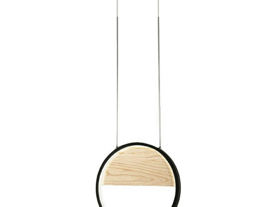 Φωτιστικό Οροφής Pierre 3695-40-101 29W Led Φ40cm 30x200cm Black Fabas Luce Μέταλλο,Ξύλο