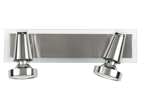 Φωτιστικό Οροφής - Σποτ Miami SPOT-MIAMI 02 Ρυθμιζόμενο 2xGU10 5W Led 28x7x14,5cm Nickel Intec Μέταλλο,Γυαλί