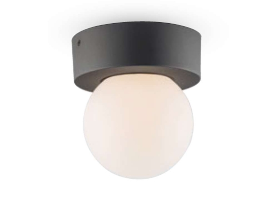Φωτιστικό Οροφής - Πλαφονιέρα Skittle I-SKITTLE-PL 1xE27 28W Φ15cm 19,2cm Anthracite Intec Aluminium