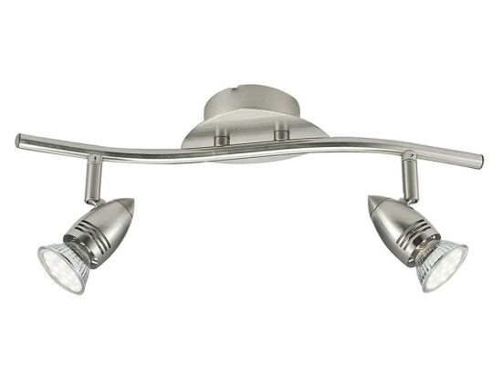 Φωτιστικό Οροφής - Σποτ Sunny SPOT-SUNNY-2 Ρυθμιζόμενο 2xGU10 5W 39x12cm Nickel Intec Μέταλλο