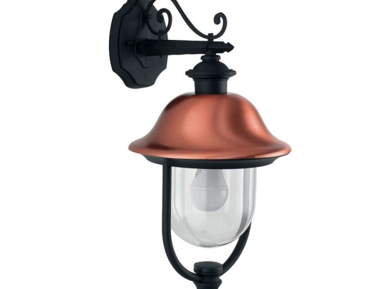 Φωτιστικό Τοίχου - Απλίκα Down Venezia LANT-VENEZIA-AP1B 1xE27 60W 29x25x52,5cm Black-Copper Intec