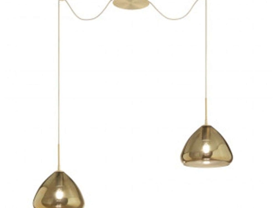 Φωτιστικό Οροφής Glow 3667-42-118 2xE27 40W Φ25cm 350cm Brass La Mia Luce