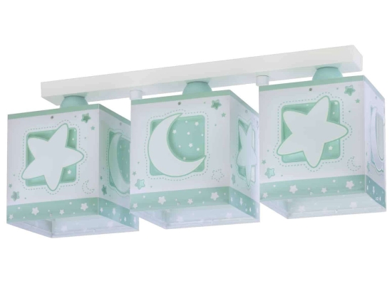Φωτιστικό Τρίφωτο Οροφής Σε Ράγα Moon 63233 NH Green Ango Πολυπροπυλένιο