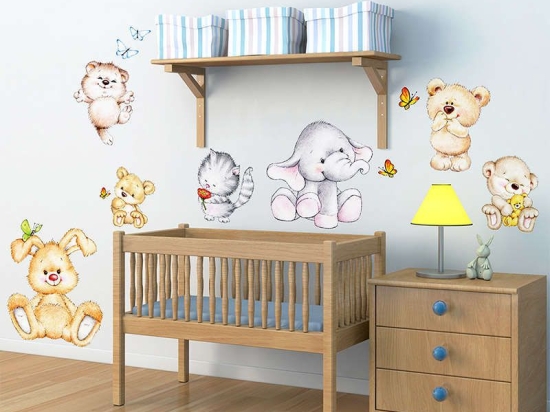 Αυτοκόλλητα Τοίχου Βινυλίου Cute Animals 18304 67Χ47Cm Ango