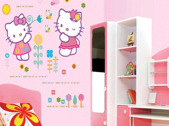 Αυτοκόλλητα Τοίχου Βινυλίου Hello Kitty XL 5193 Multi Ango
