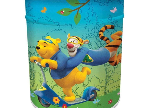 Κάδος Απορριμμάτων Winnie Pooh 6608 27x26cm Μεταλλικός Multi Ango Μέταλλο