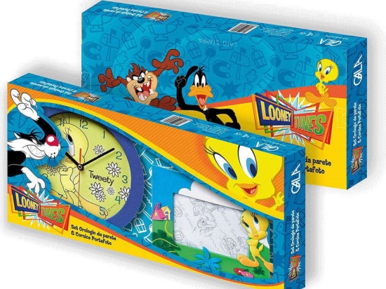 Ρολόι Τοίχου & Κορνίζα (Σετ 2Τμχ) Tweety H239 Multi Ango Πλαστικό