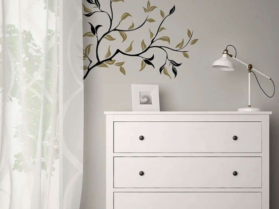 Αυτοκόλλητα Τοίχου Βινυλίου Gold Ramage 44230 70x70cm Black-Gold Ango Βινύλιο