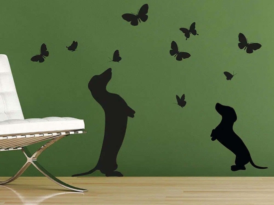 Αυτοκόλλητα Τοίχου Βινυλίου Bassotto 44234 70x70cm Black Ango Βινύλιο